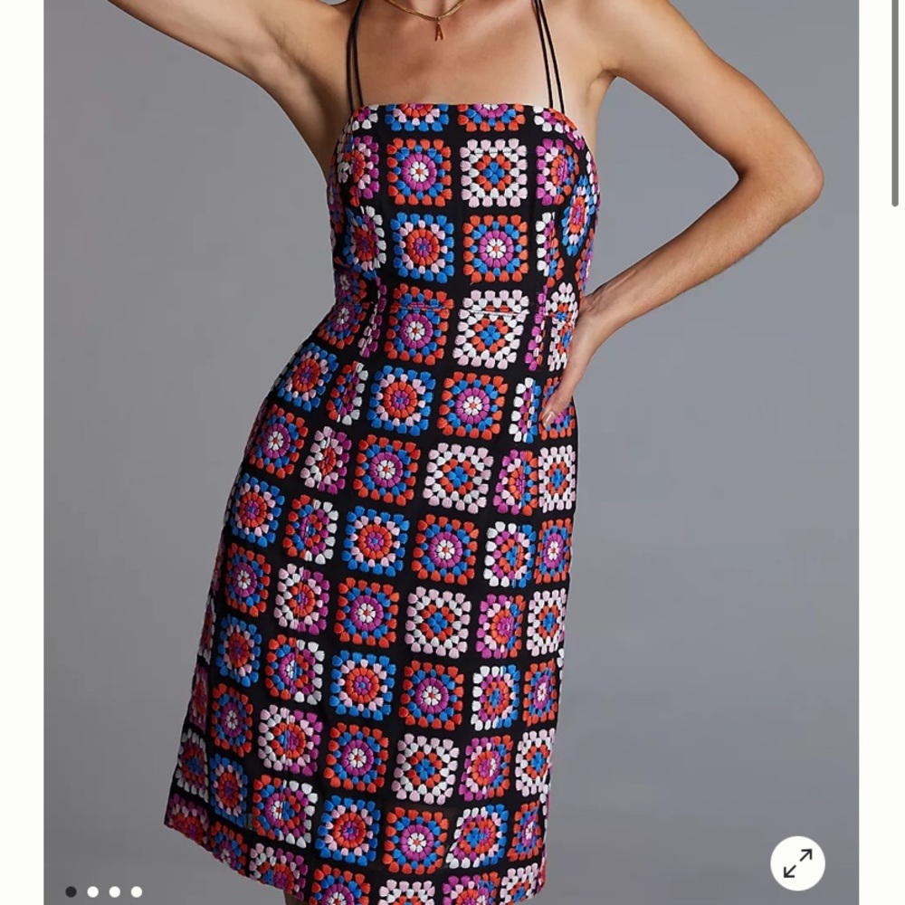 NWT ANTHROPOLOGIE Crochet Midi Dress 16